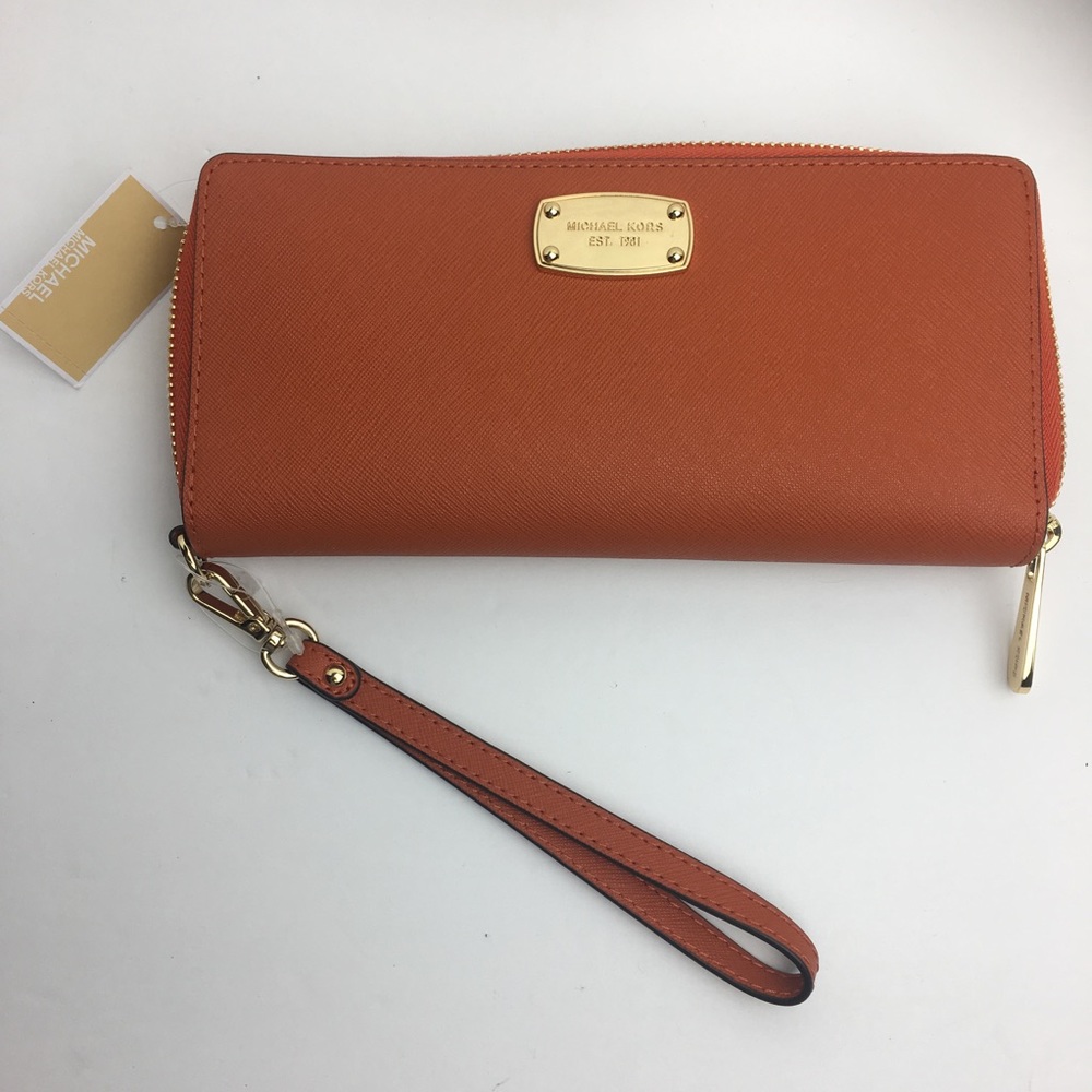 MICHAEL KORS Orange Clutch/Wristlet/Wallet